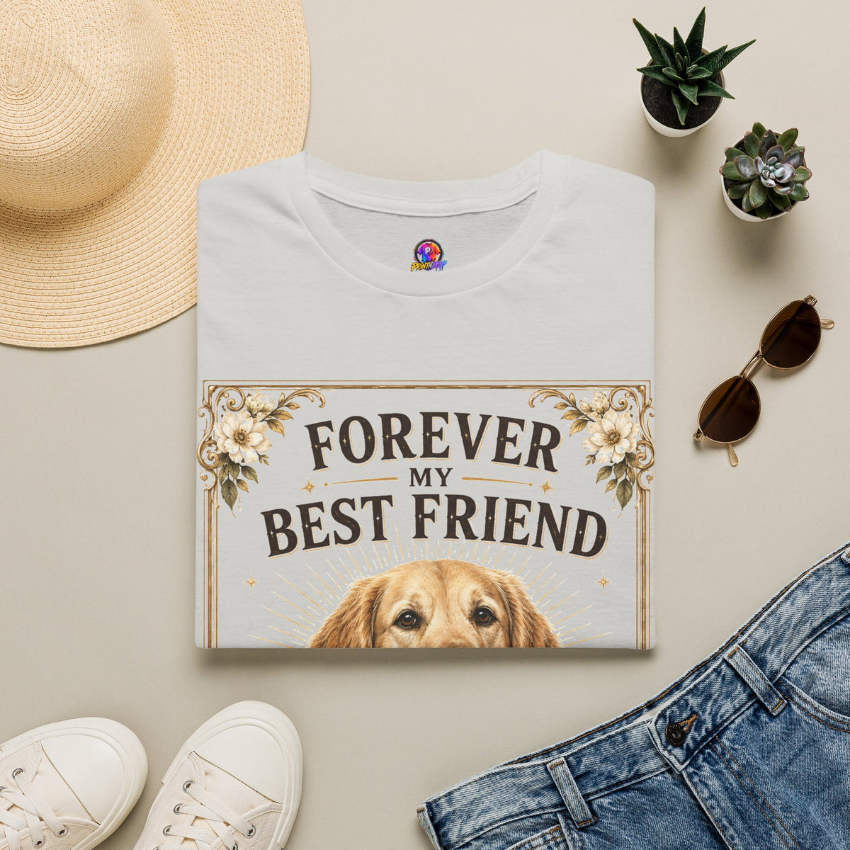 Forever My Best Friend Dog T-Shirt — Personalized Golden Retriever Tribute