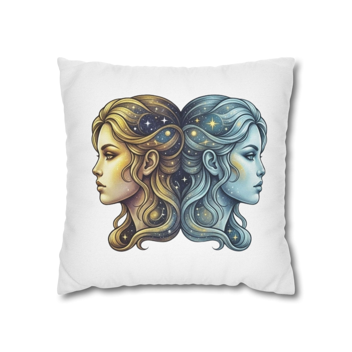 Gemini Moon & Sun Decorative Pillowcase — Zodiac Twins Astrology Throw Pillow Cover