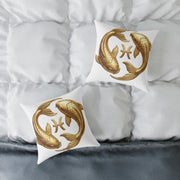 Zodiac Pisces Gold Pisces Astrological Square Poly Canvas Pillow