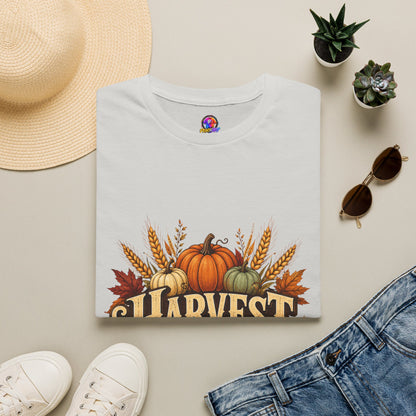 Harvest Blessings T-Shirt — Fall Pumpkin & Wheat Autumn Tee