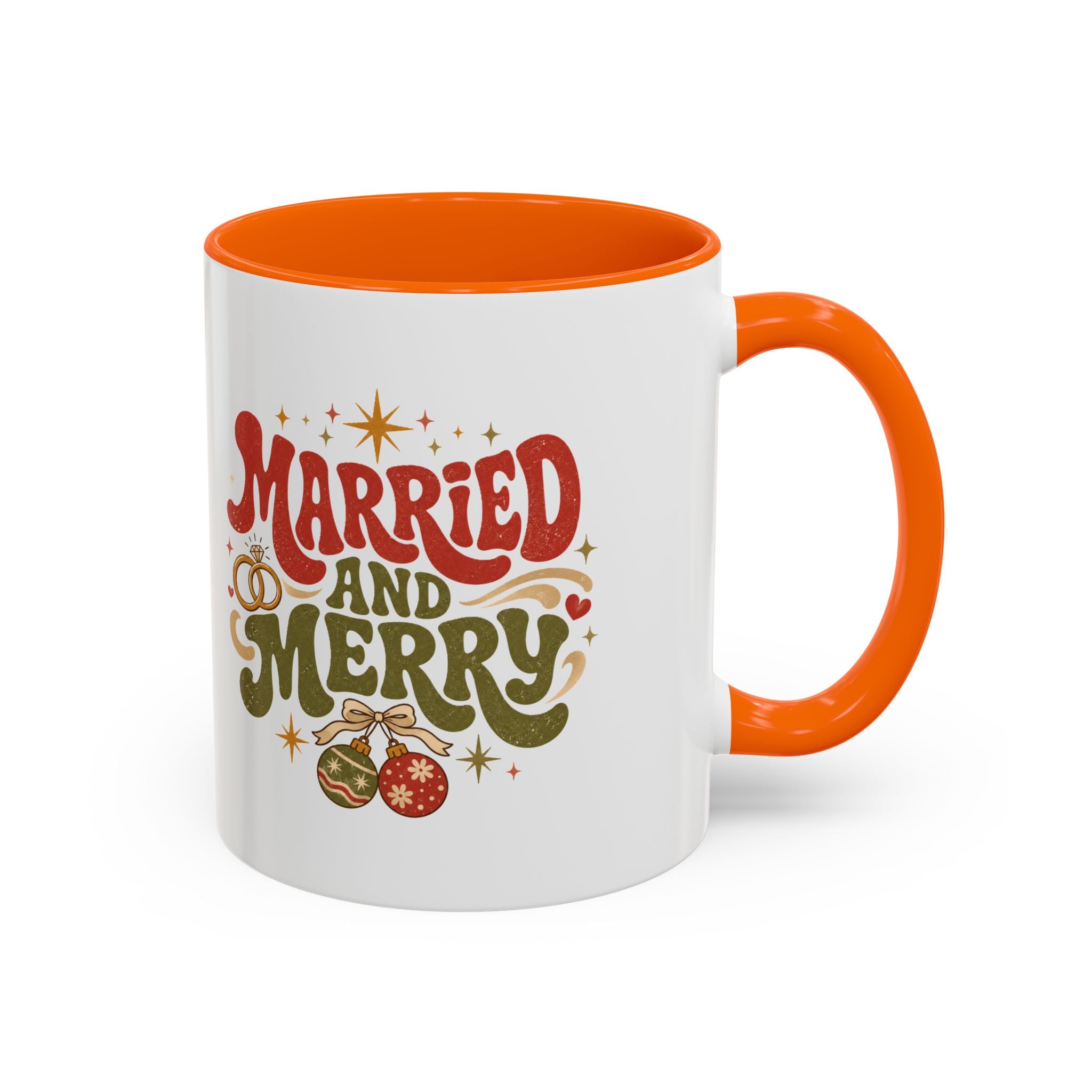 Christmas Married and Merry Christmas Coffee Mug — Holiday Accent Mug