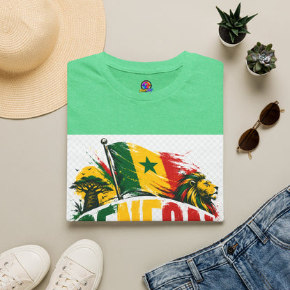 Senegal Flag Soccer T-Shirt — Lion & Football Pride Tee