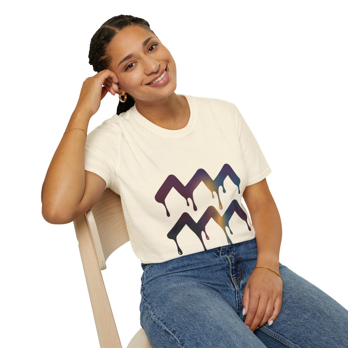 Dripping Mountain Graphic Tee — Vaporwave Sunset T-Shirt