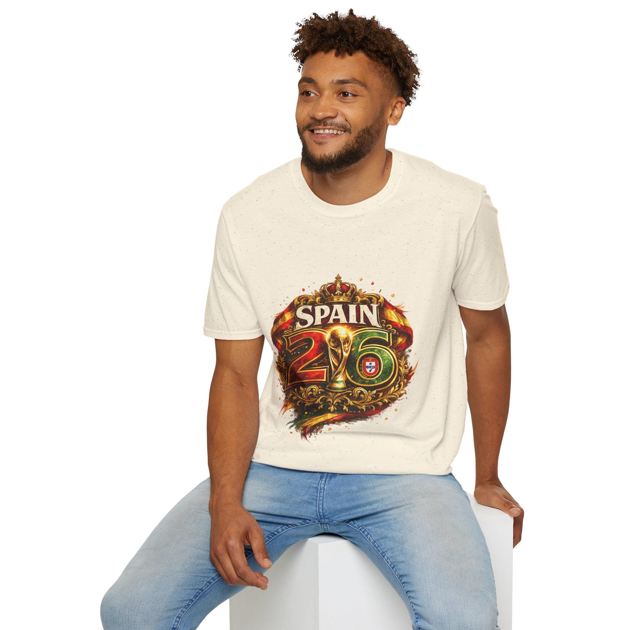 Spain 26 Graphic T-Shirt — Vintage Crowned Soccer Fan Tee