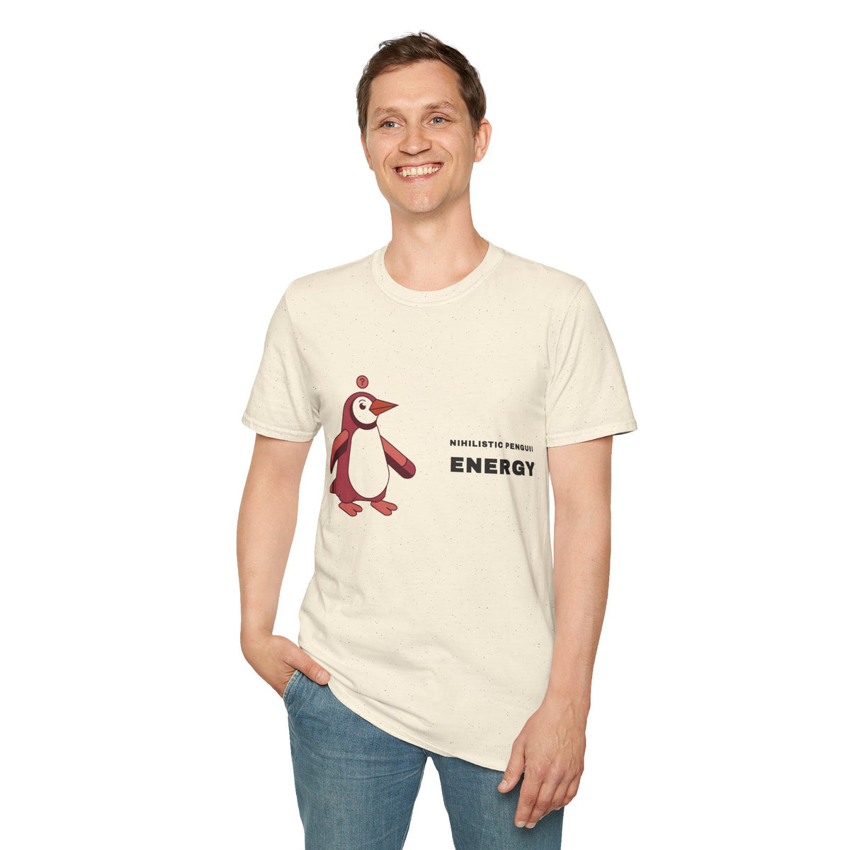 Penguin Energy Graphic T-Shirt — Cute Minimal Chest Pocket Penguin Tee - Trending Now - September 2026