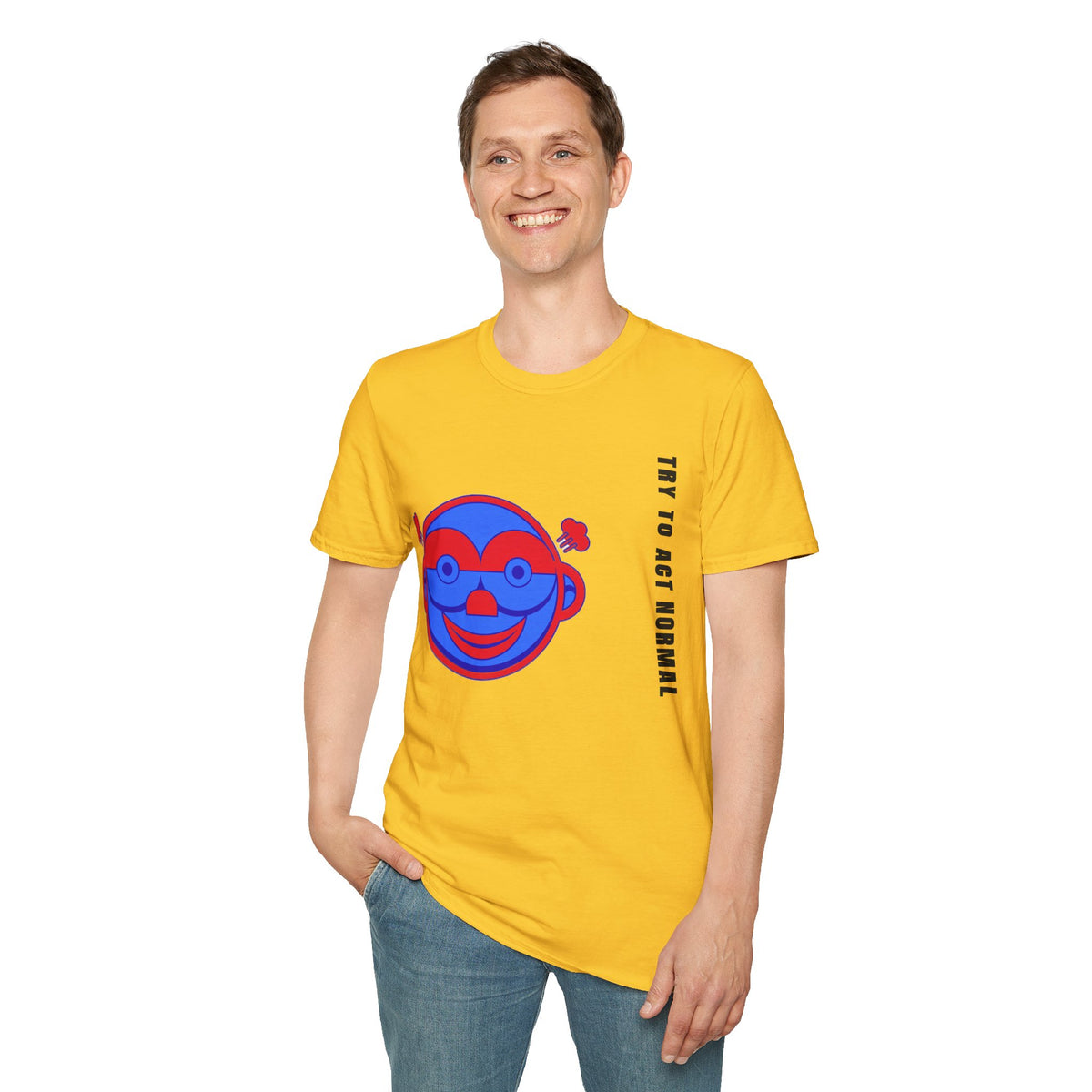 Peekaboo Monkey T-Shirt — Retro Red & Blue Cartoon Graphic Tee - Trending Now - September 2026