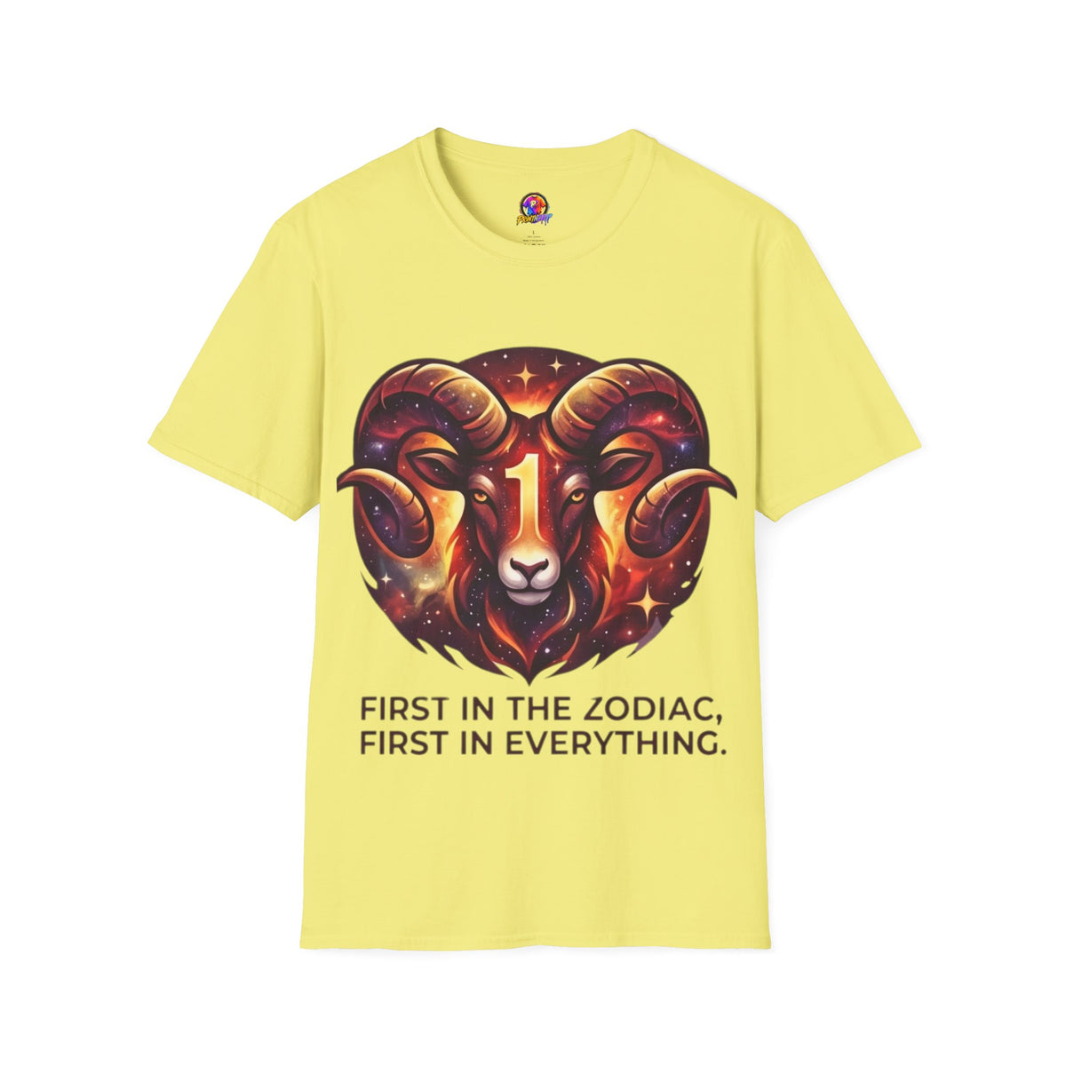 Aries Zodiac Ram Graphic T-Shirt — 'First in the Zodiac' Astrology Tee