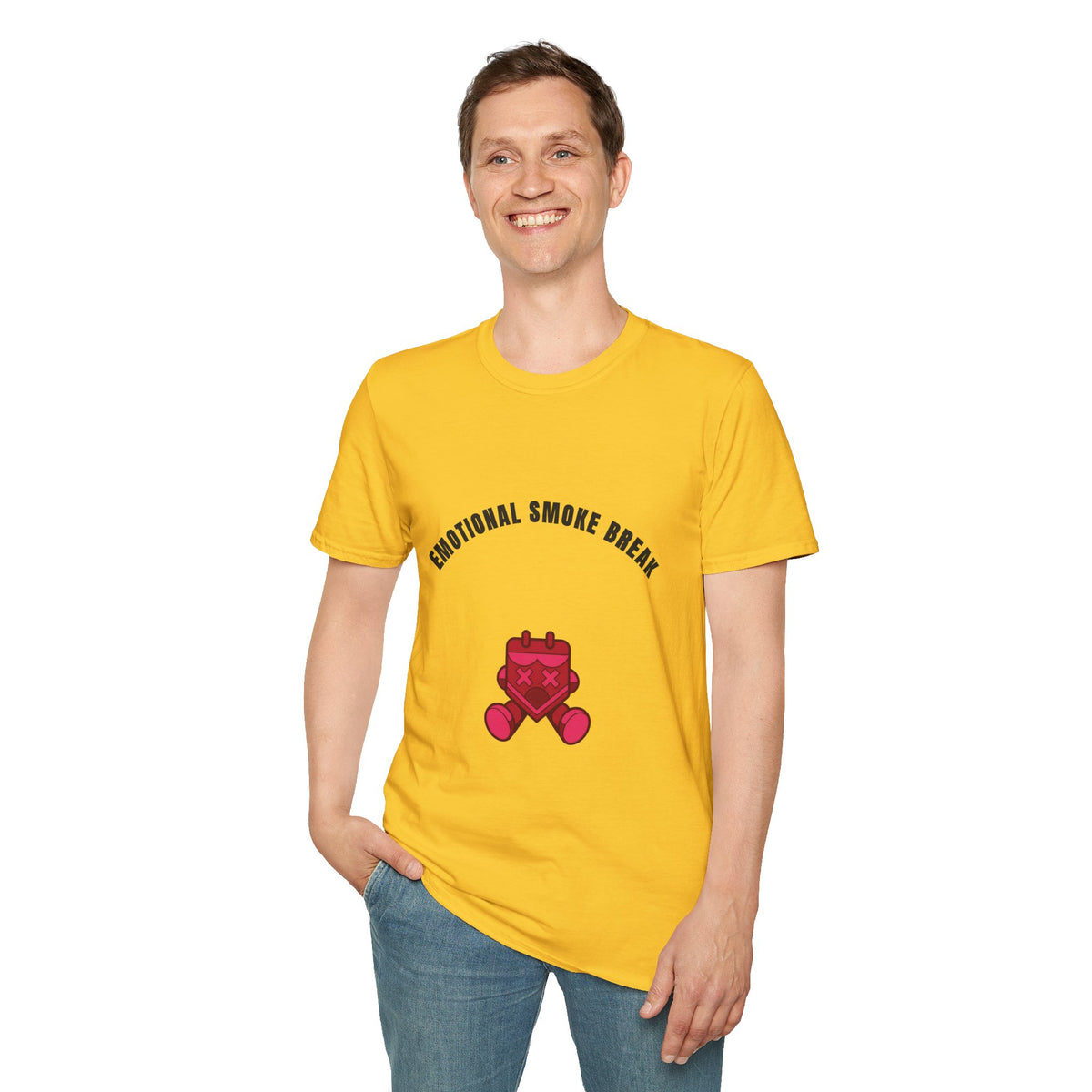 Emotional Smoke Break T-Shirt — Funny Self-Care Graphic Tee with Heart Character - Trending Now - September 2026