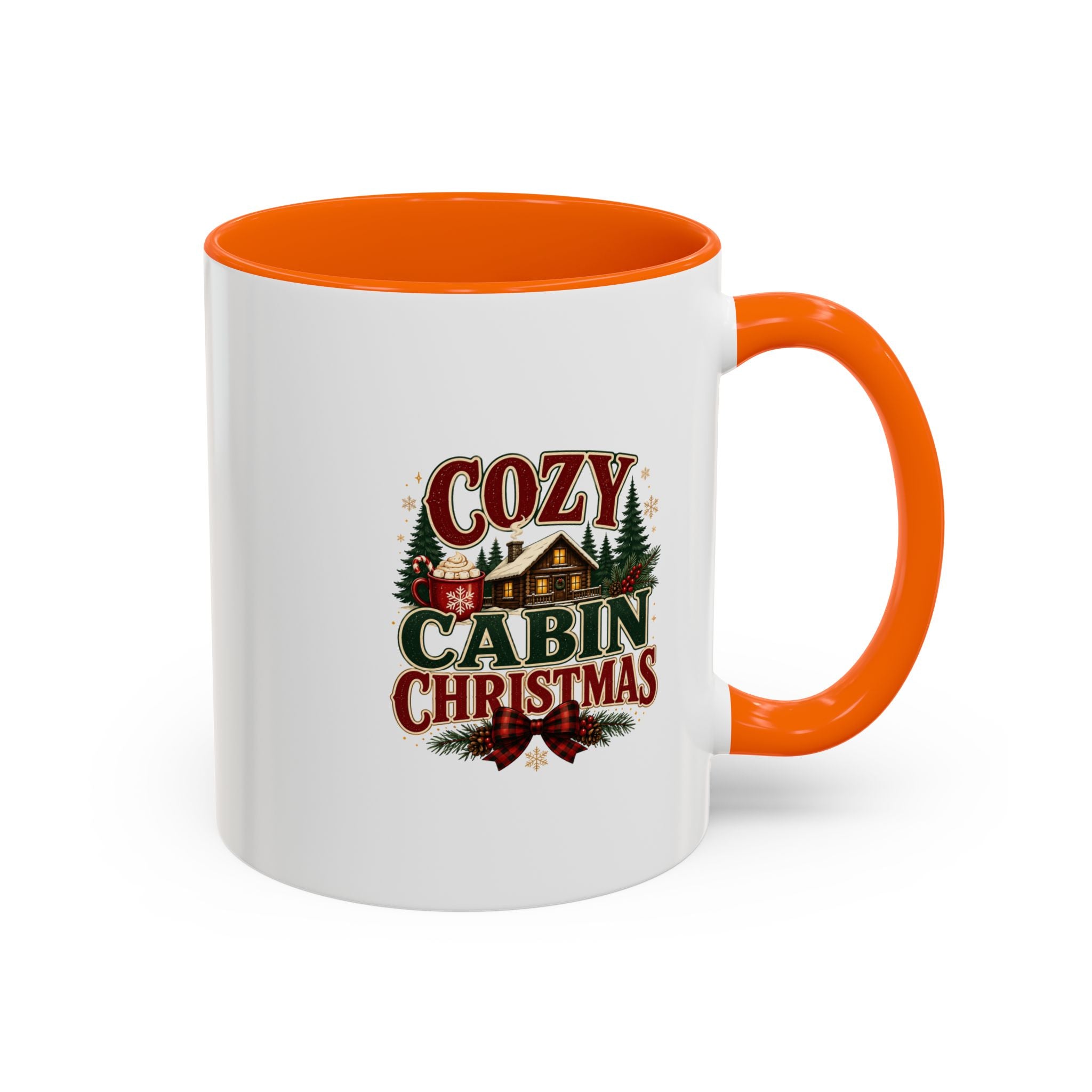Cozy Cabin Christmas Accent Coffee Mug – Holiday Cabin Coffee Cup