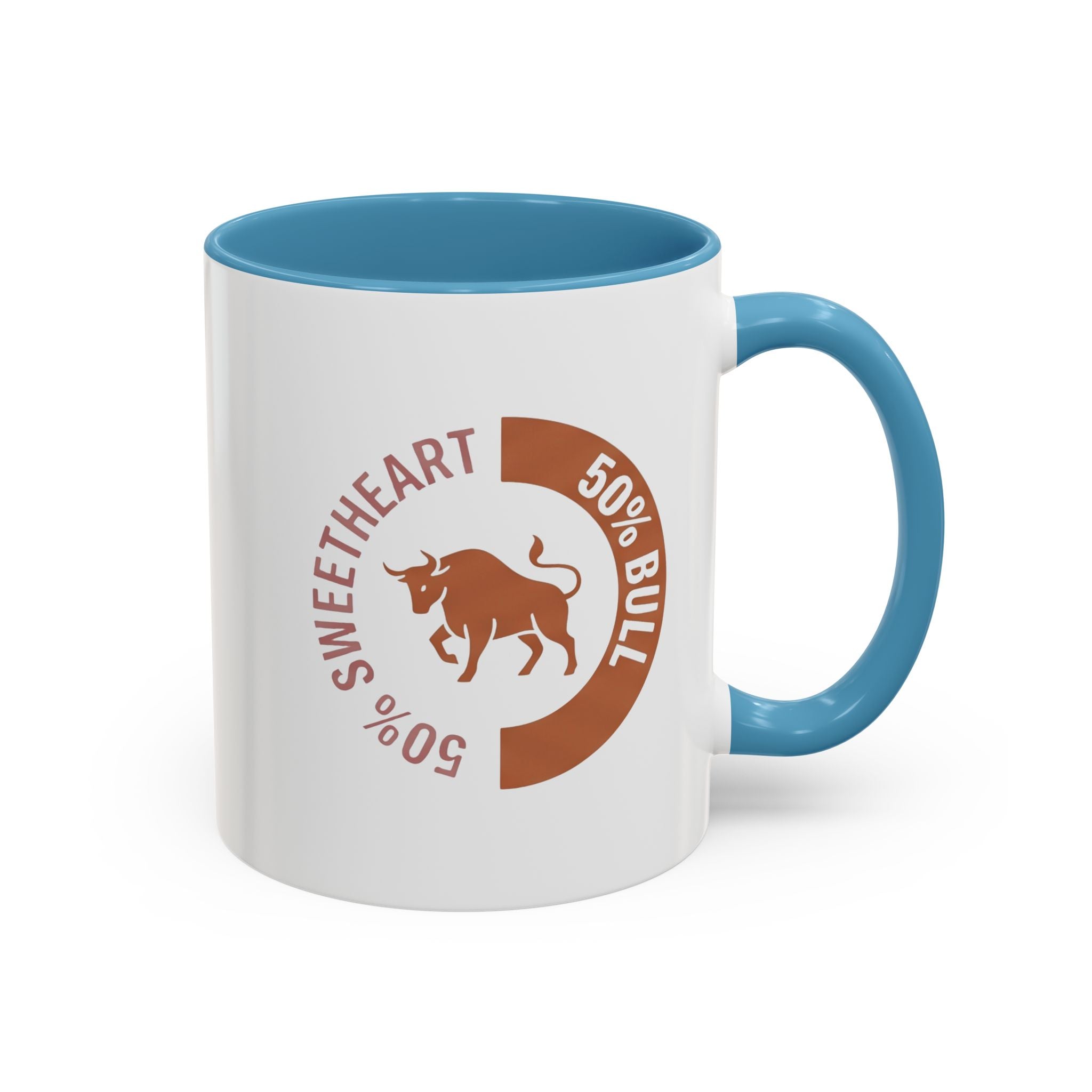 Coffee Mug – "50% Sweetheart 50% Bull" Accent Ceramic Mug
