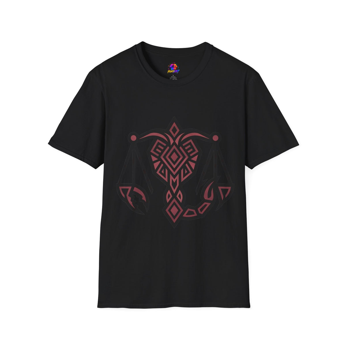 Libra Scales Graphic T‑Shirt — Tribal Zodiac Balance Design