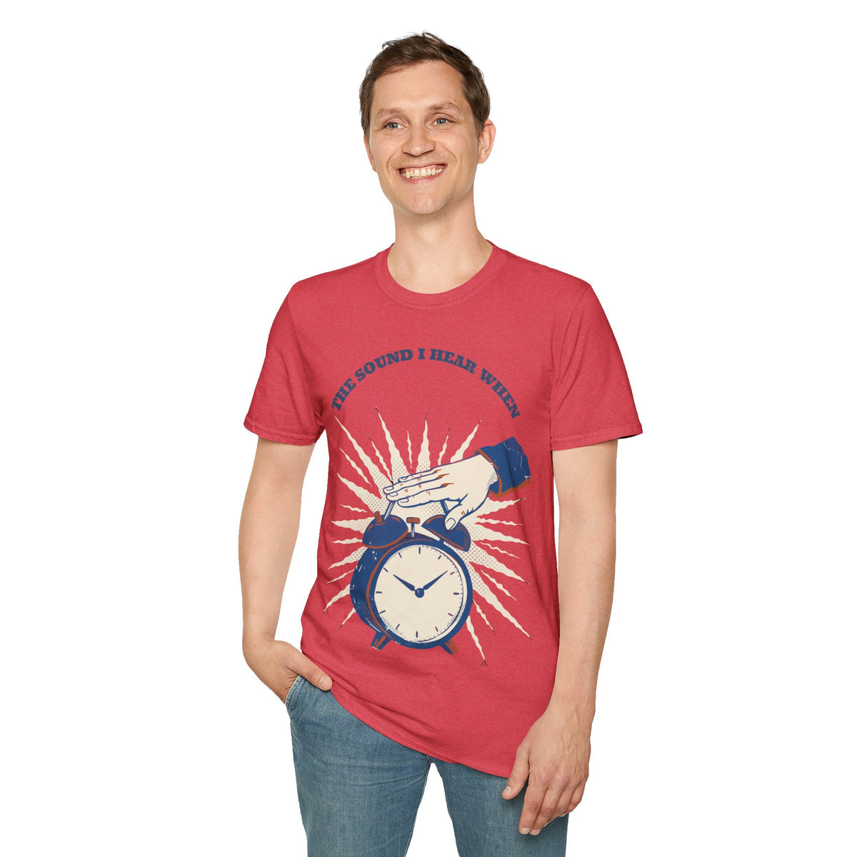 "The Sound I Hear When" Retro Alarm Clock Tee | Relatable Funny Quote T-Shirt - Trending Now - September 2026