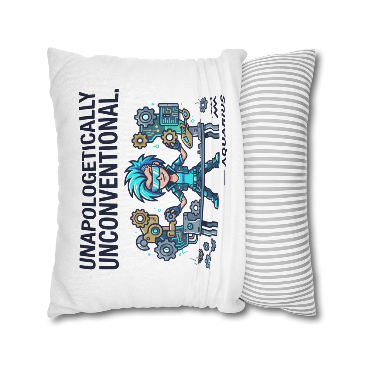 Aquarius Zodiac Spun Polyester Square Pillowcase