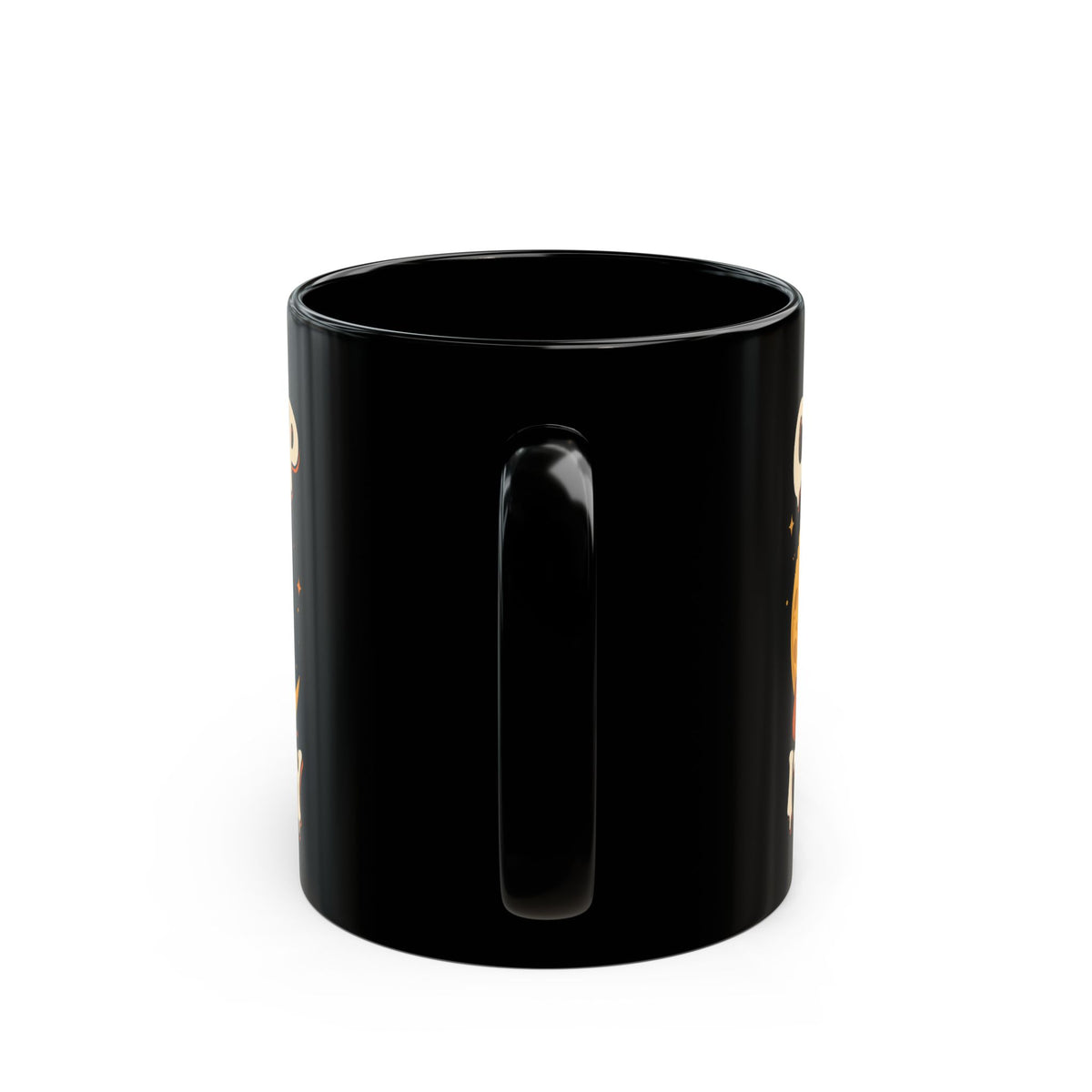 Creep It Cozy Black Mug — Halloween Cat Moon Coffee Cup (11oz & 15oz)