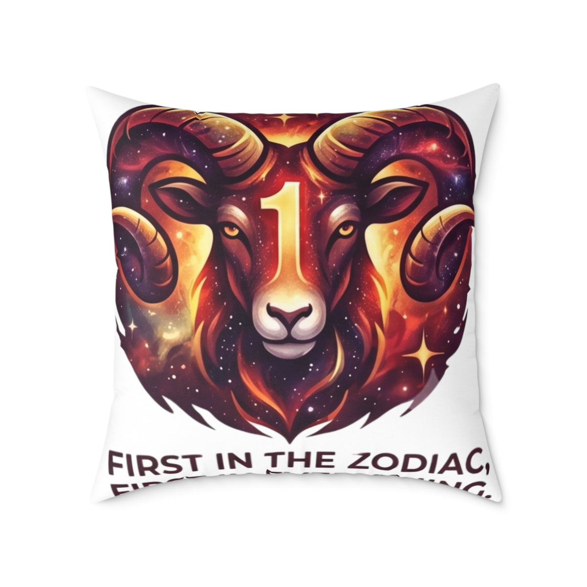 Aries Zodiac Pillow First In The Zodiac First In Everything Square Poly Canvas Pillow