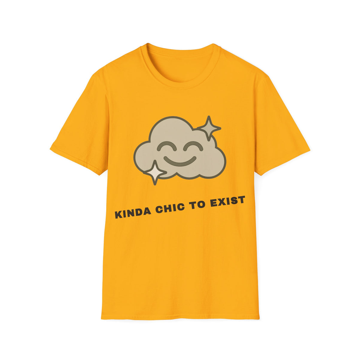 T-Shirt — "Kinda Chic to Exist" Smiling Cloud Graphic Tee - Trending Now - September 2026