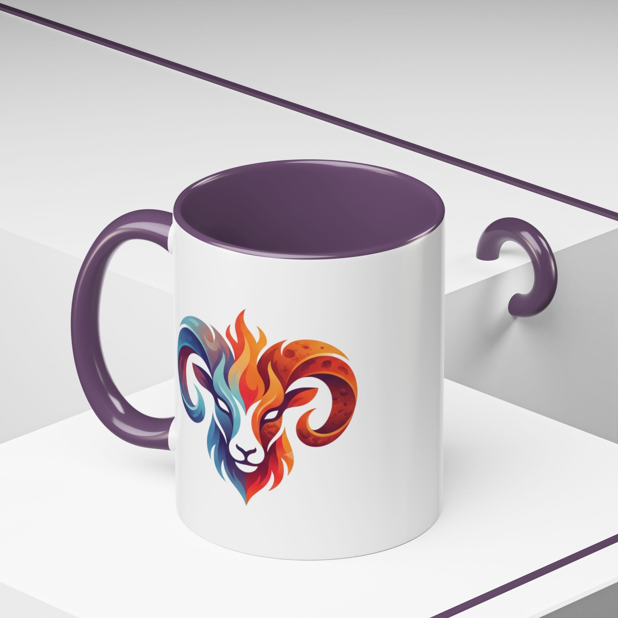 Aries Ram Heart Coffee Mug – Colorful Zodiac Accent Mug