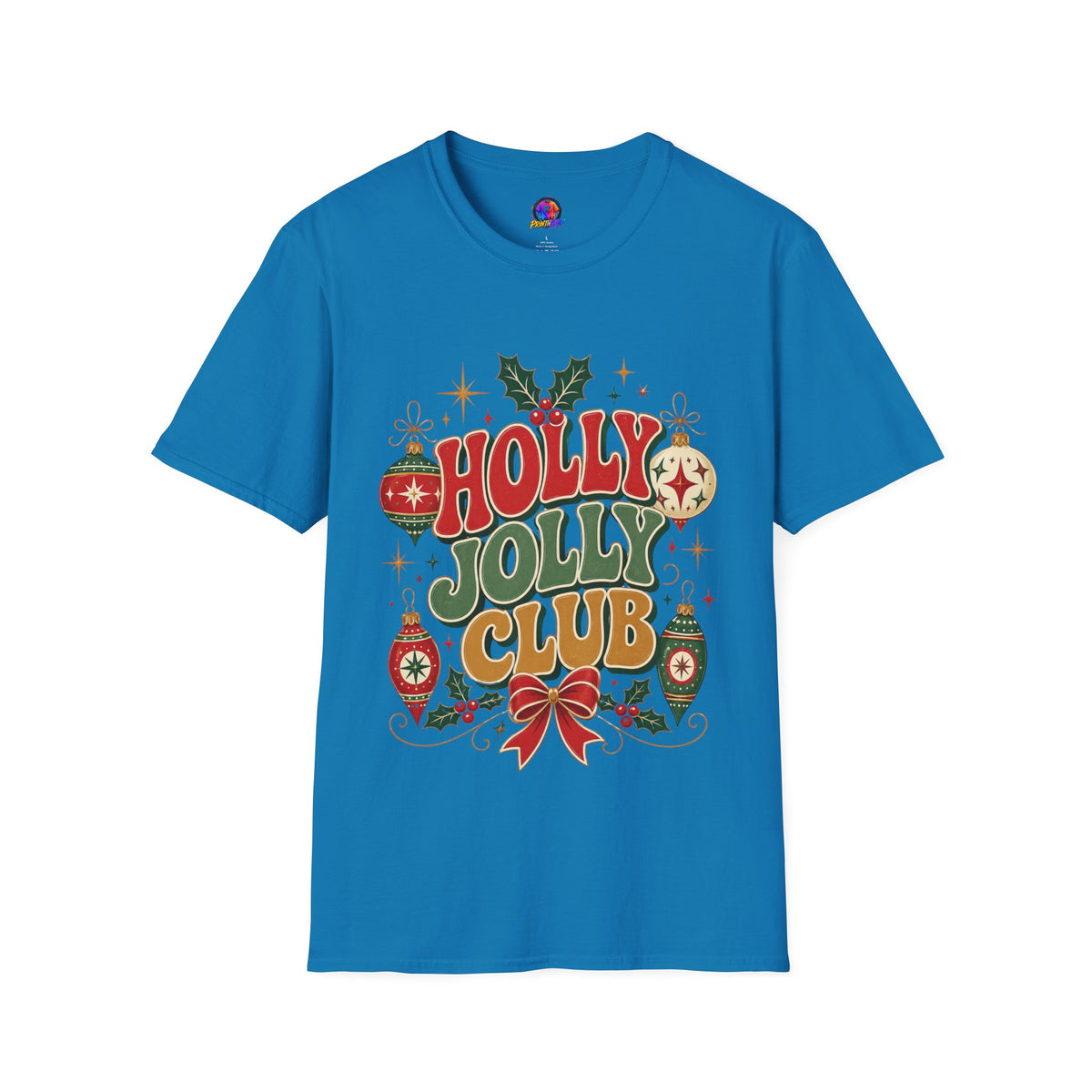 Holly Jolly Club Christmas T-Shirt — Retro Holiday Ornament Tee
