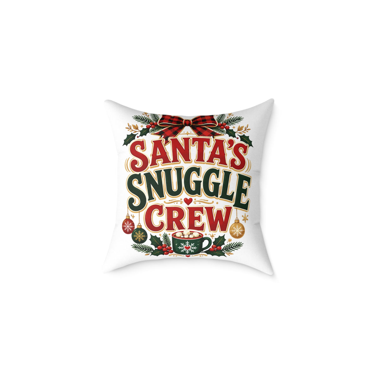 Santa’s Snuggle Crew Christmas Pillow — Festive Holiday Decorative Throw Pillow