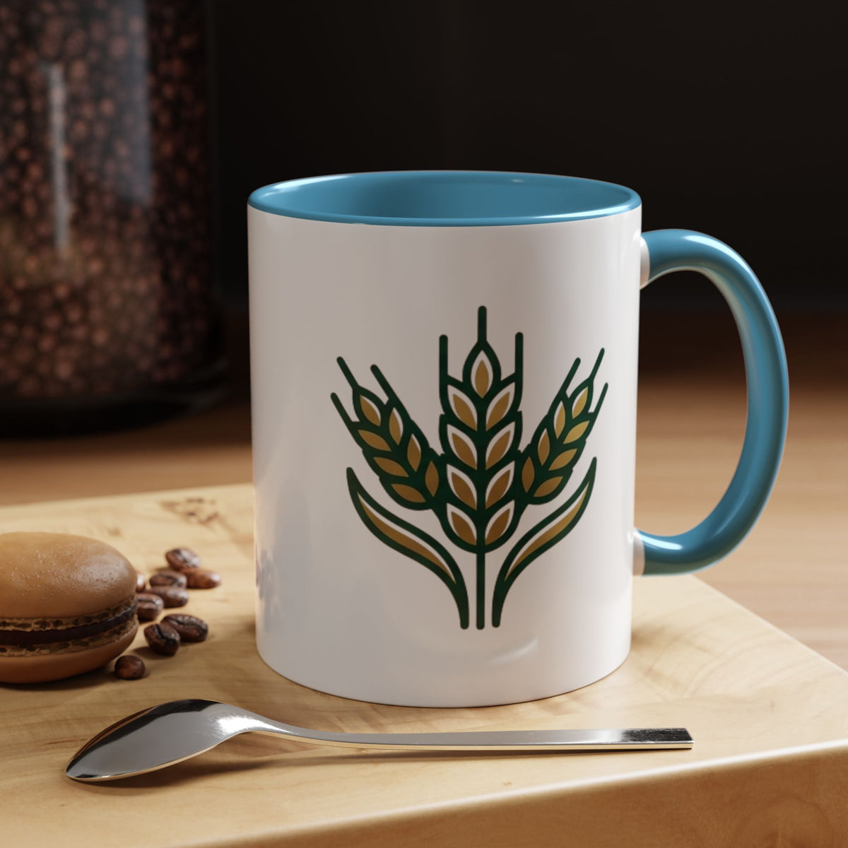 Virgo Zodiac Wheat Ear Accent Coffee Mug – Rustic Farmhouse Tea Cup