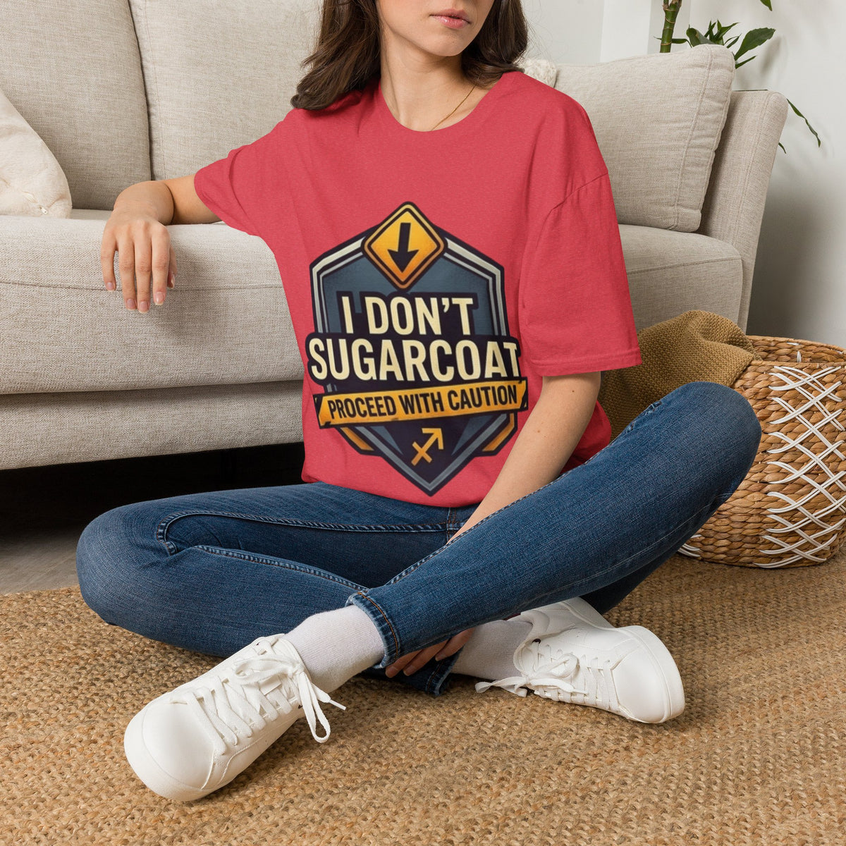 I Don't Sugarcoat T-Shirt — Funny Bold Graphic Tee (Proceed With Caution)