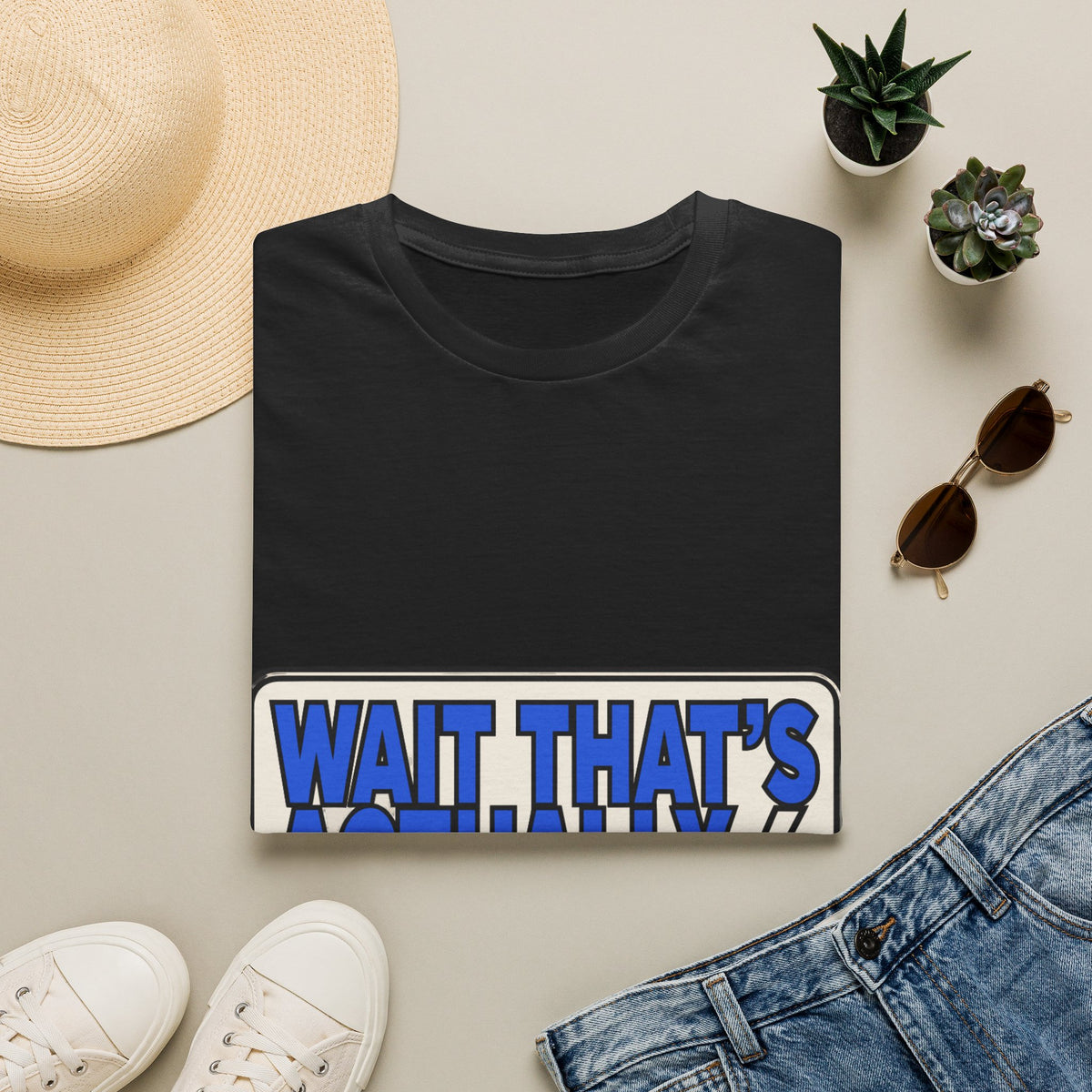 "Wait That's Actually Insane" Bold Blue Block Typography Graphic Tee - Trending Now - September 2026