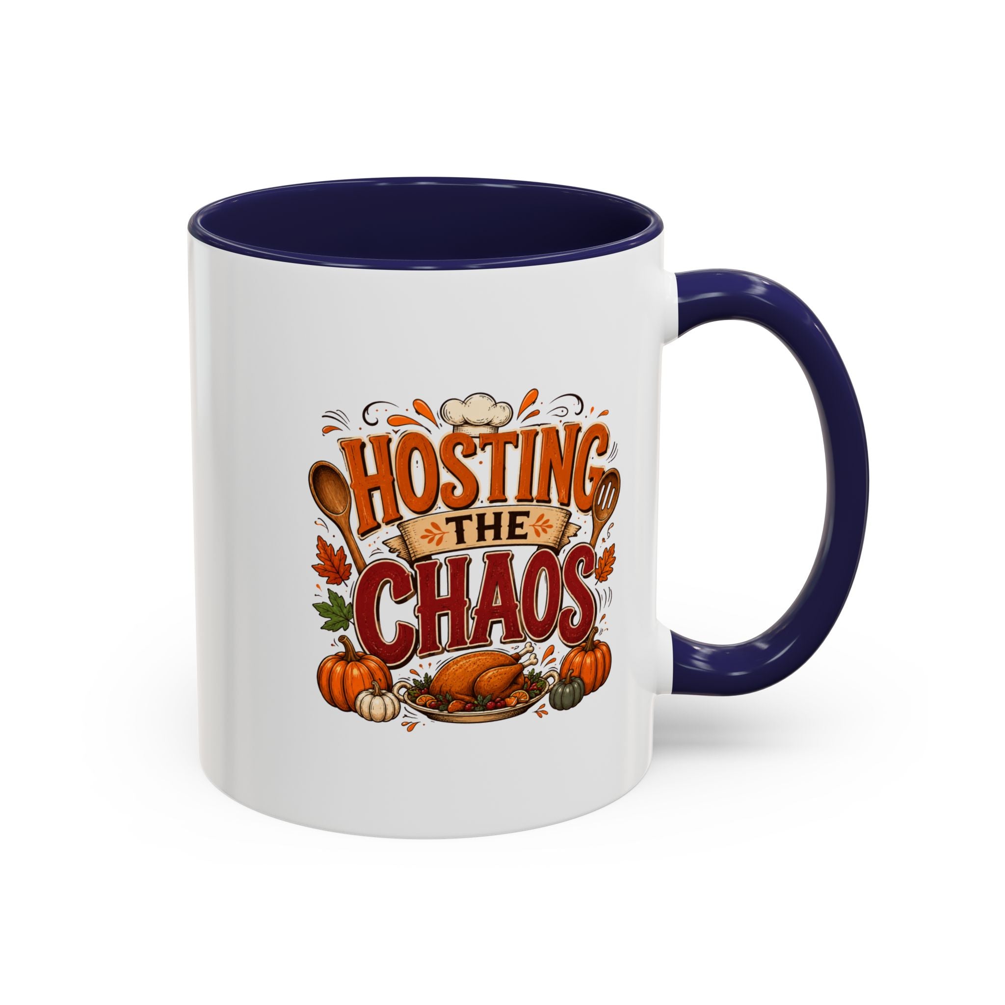 Thanksgiving Mug Hosting the Chaos Accent Coffee Mug — Thanksgiving Pumpkin Fall Kitchen Gift