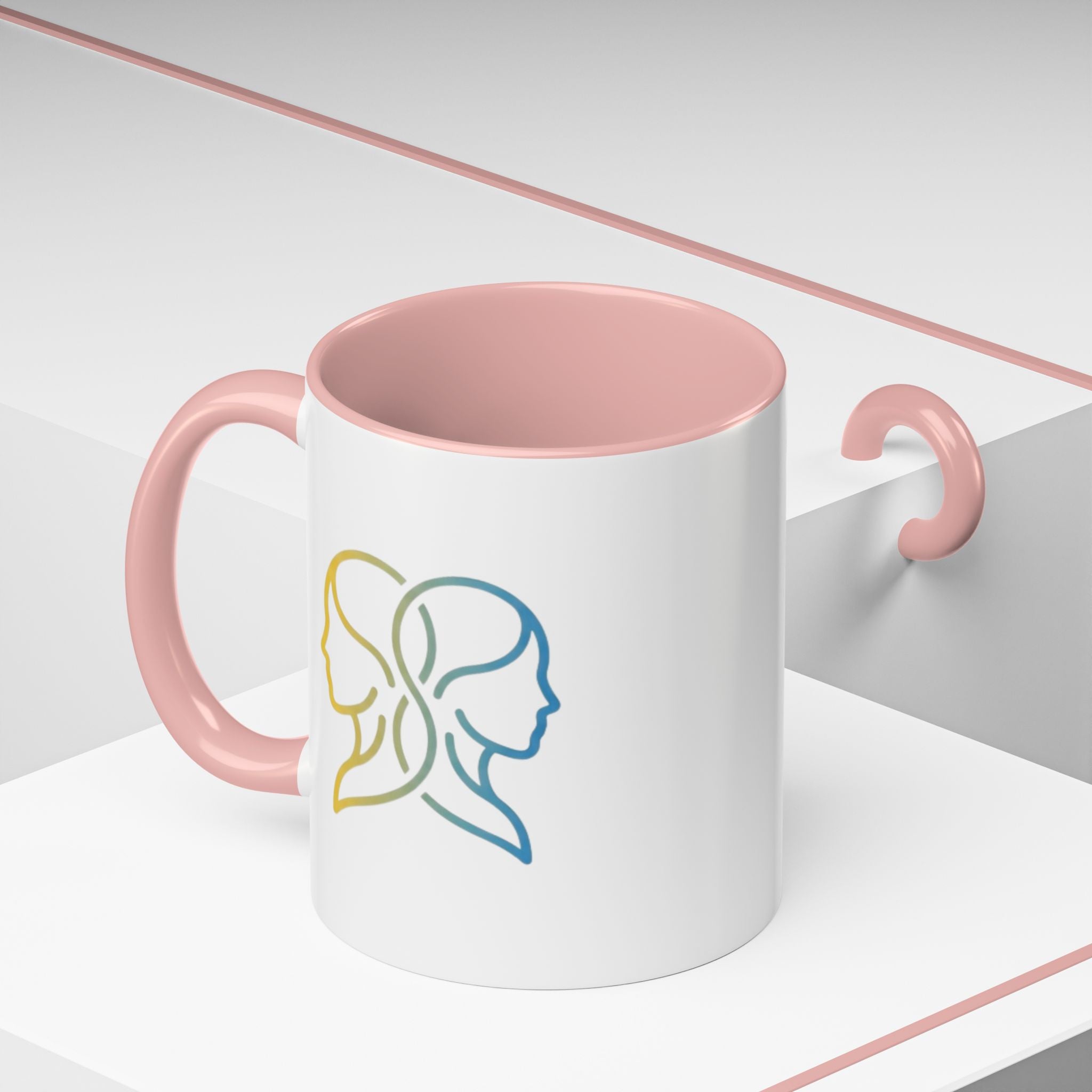Gemini Zodiac Accent Coffee Mug — Color Gradient Twins Horoscope Gift