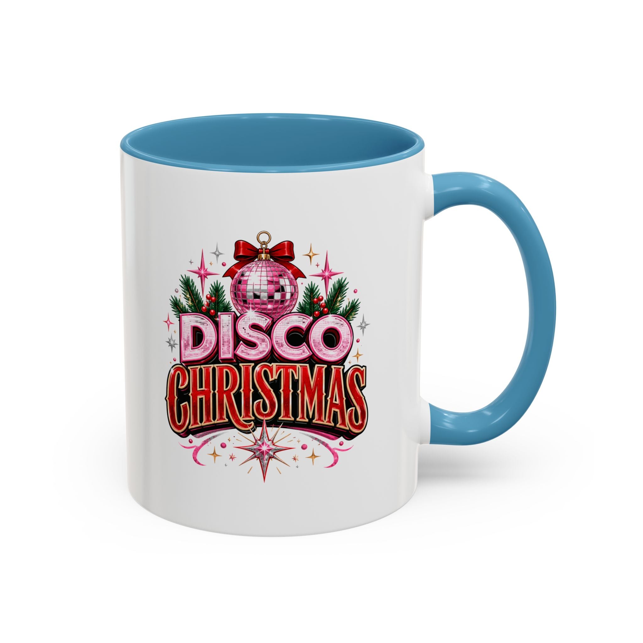 Disco Christmas Coffee Mug — Retro Holiday Disco Ball Christmas Tree Accent Mug