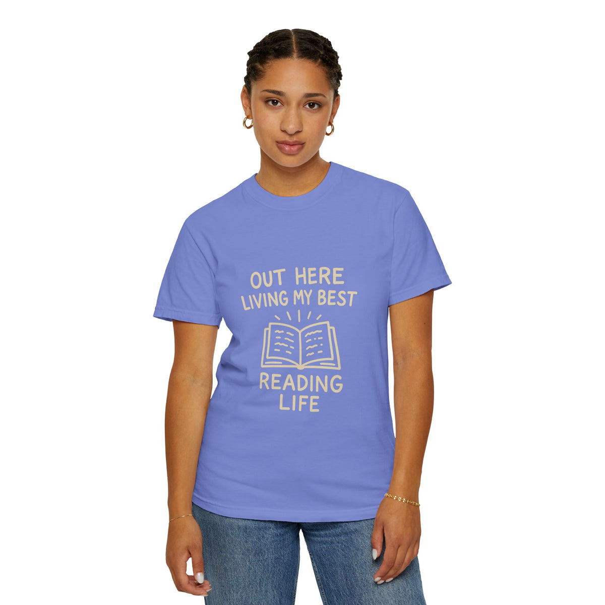 Reading Life T-Shirt — "Out Here Living My Best Reading Life" Book Lover Tee - Trending Now - October 2026