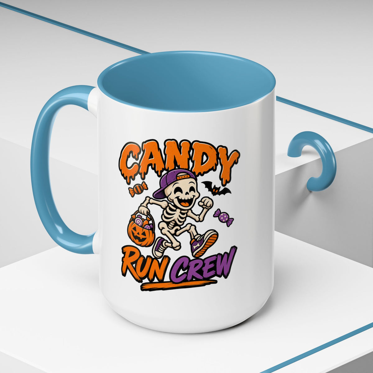 Candy Run Crew Coffee Mug — Halloween Skeleton Trick-or-Treat Accent Mug (11/15oz)