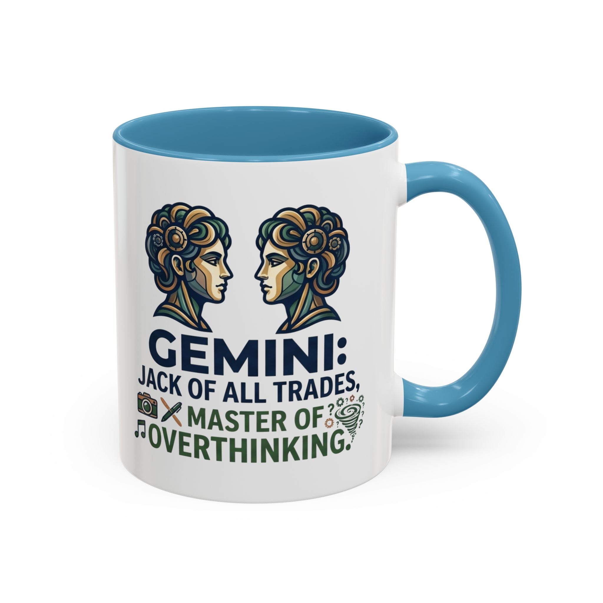 Gemini Coffee Mug – “Jack of All Trades, Master of Overthinking” Zodiac Accent Mug
