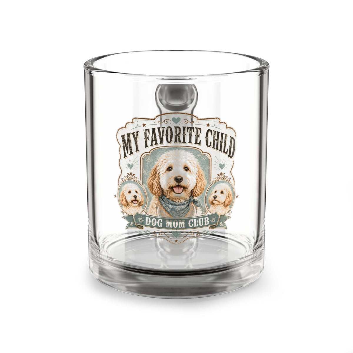 Dog Mom Club Glass Mug - "My Favorite Child" 10oz