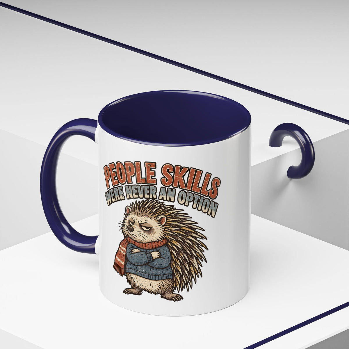 Funny And Witty "People Skills Were Never An Option" Accent Coffee Mug (11, 15oz)