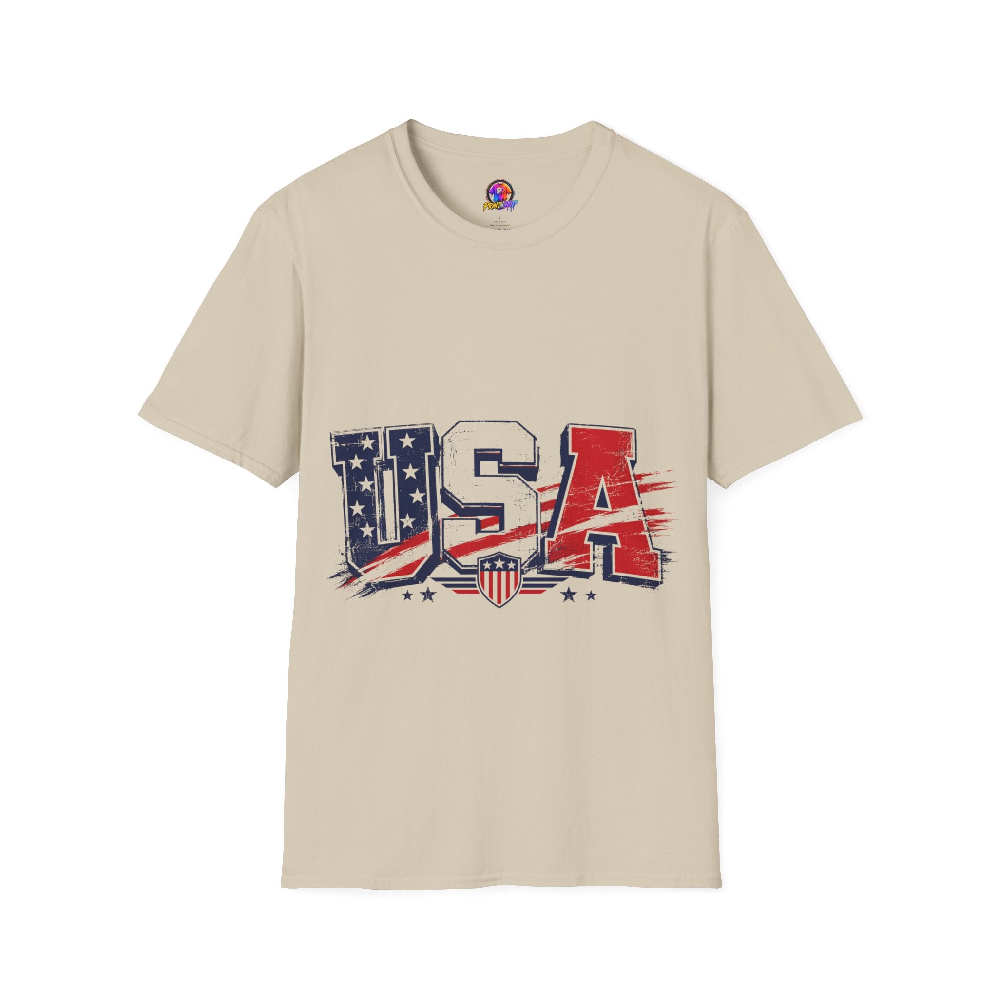 USA Flag Graphic T-Shirt — Patriotic Red White & Blue Tee