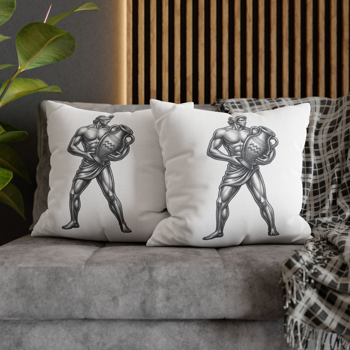 Aquarius Zodiac Pillow pillowcase — Mythical Water Bearer Decorative Throw Pillow