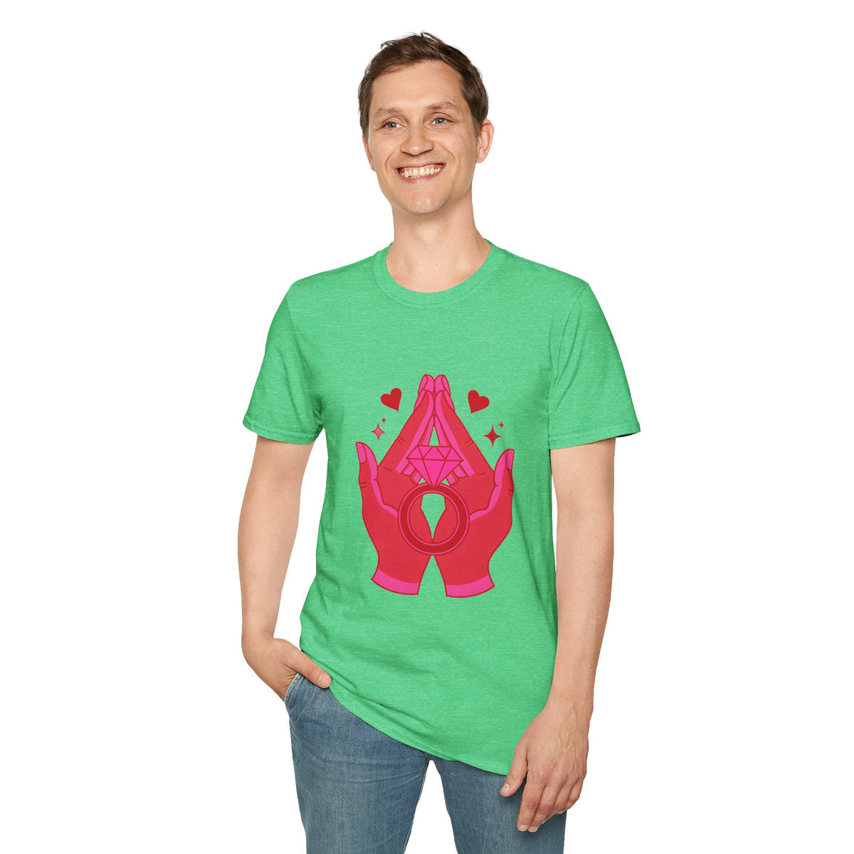 Manifested Hands Graphic T-Shirt — Pink Prayer Hands with Hearts - Trending Now - September 2026