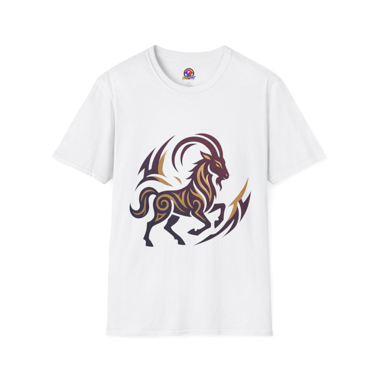 Capricorn Goat Tribal Graphic T-Shirt — Bold Goat Illustration Tee