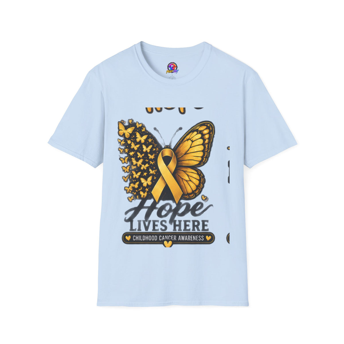 Hope Lives Here Childhood Cancer Awareness T-Shirt