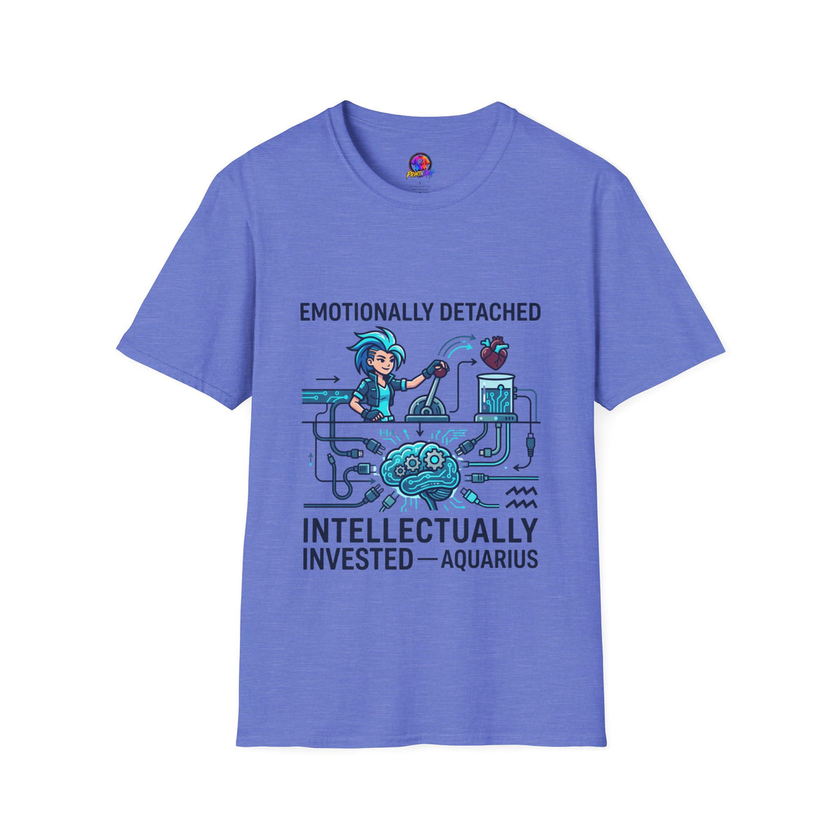 Aquarius Zodiac Emotionally Detached, Intellectually Invested T-Shirt — Aquarian Graphic Tee