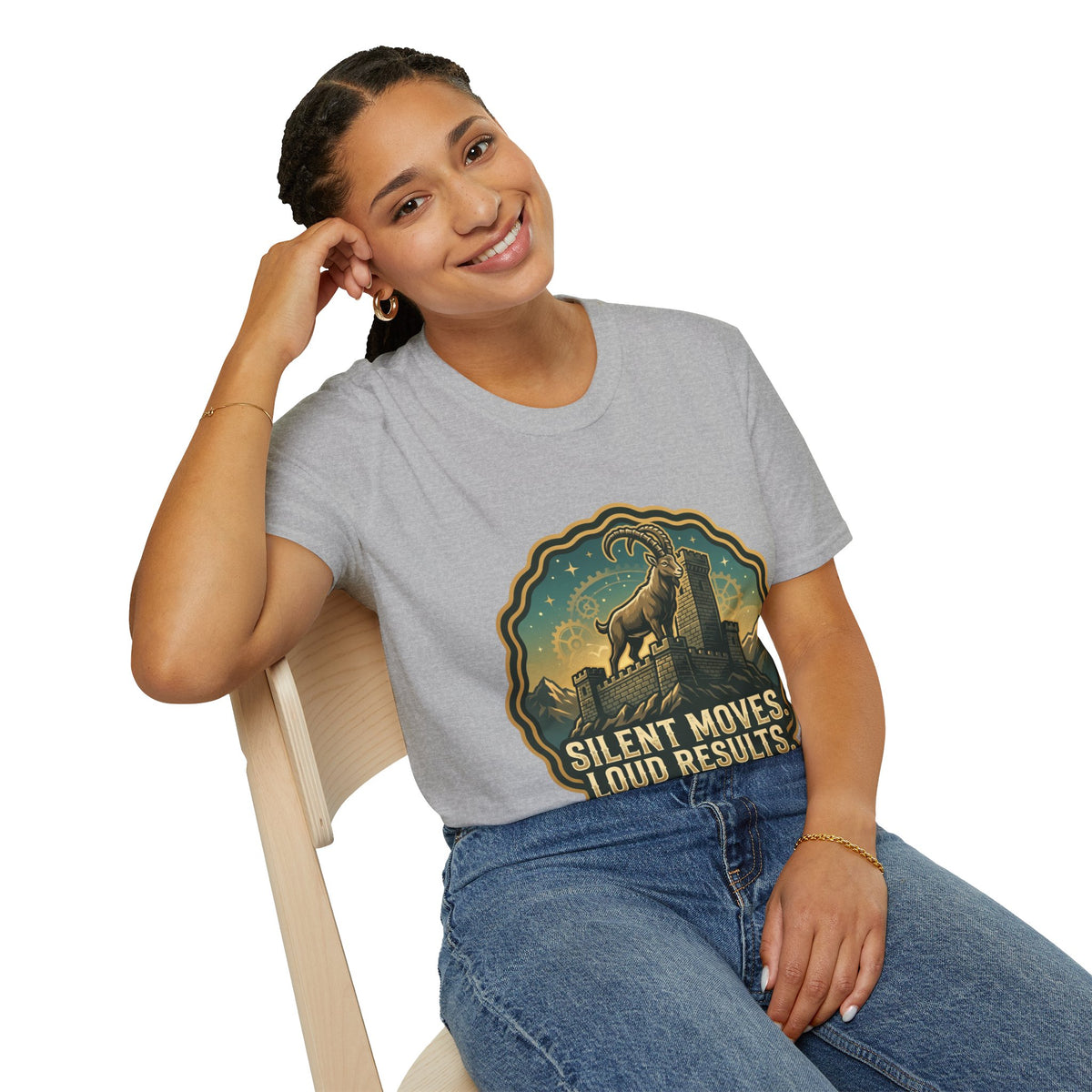 Capricorn Energy T-Shirt — "Silent Moves, Loud Results" Zodiac Tee
