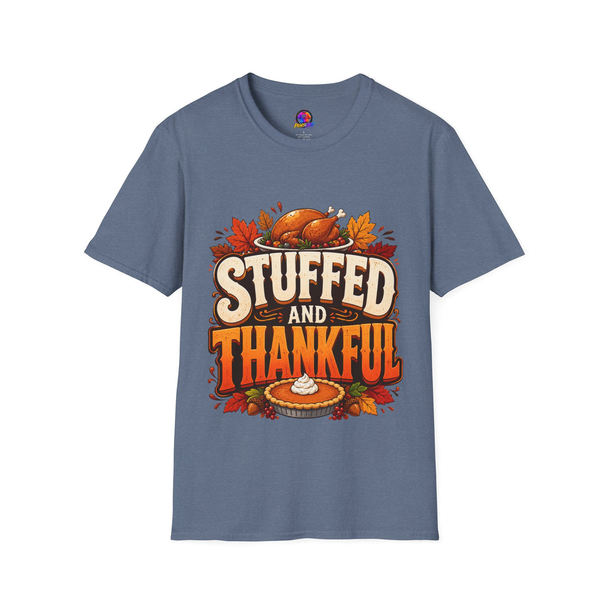 Thanksgiving T-Shirt — "Stuffed and Thankful" Turkey Design