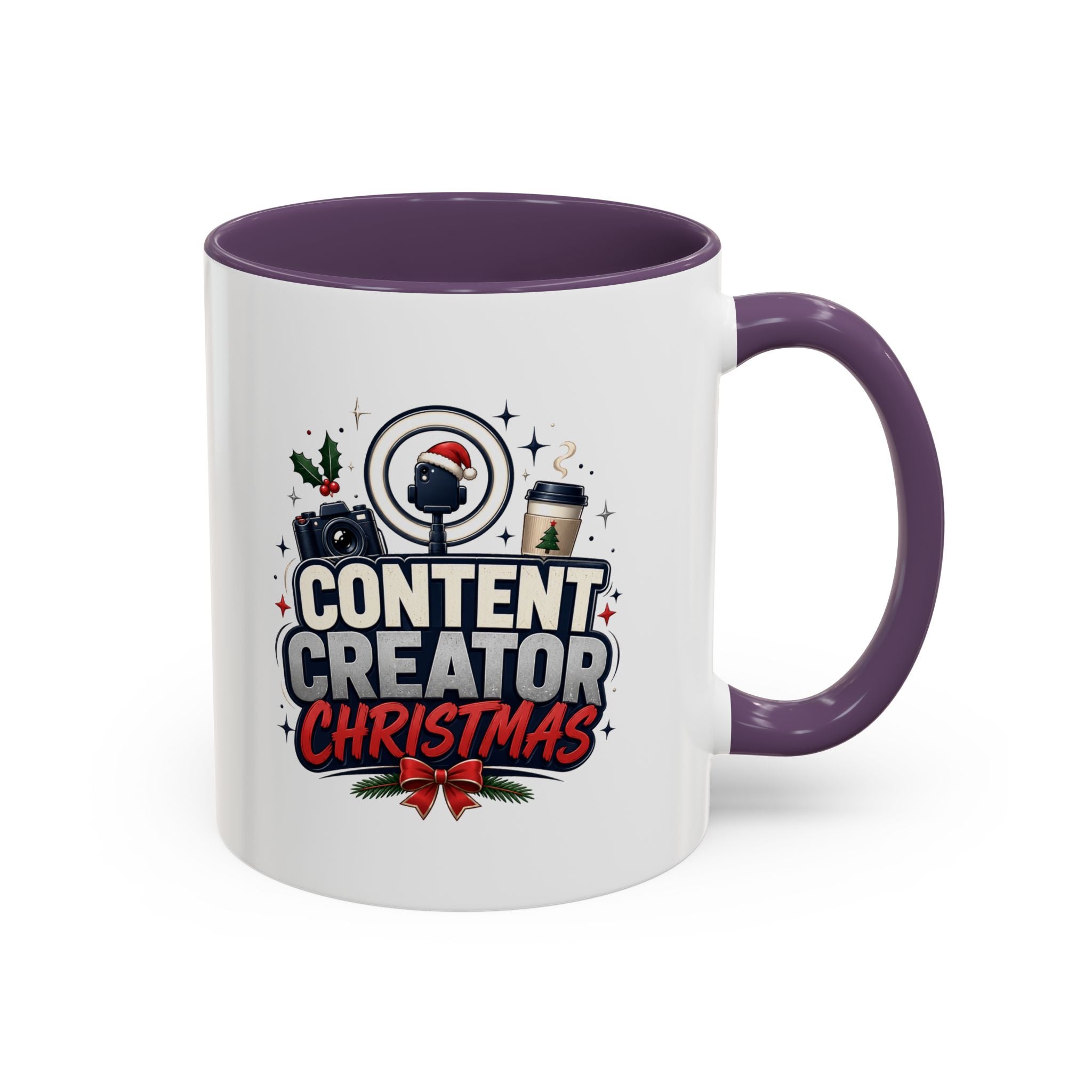 Modern Day Christmas Content Creator Christmas Accent Coffee Mug — Holiday Social Media Gifts (11/15oz)
