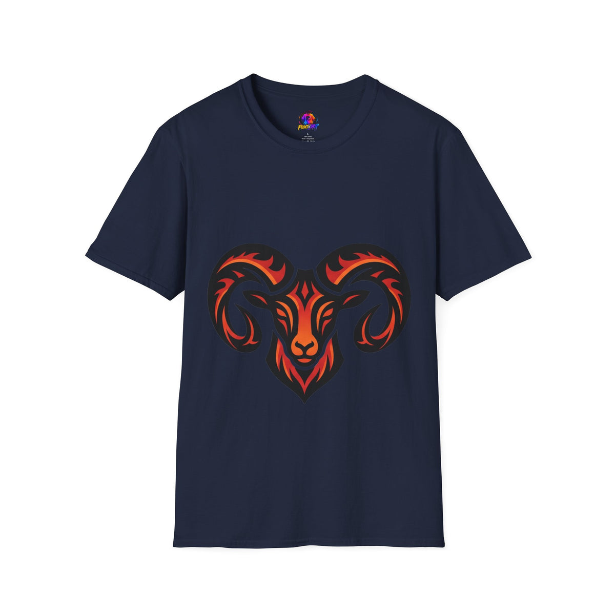 Aries Zodiac Ram Head Graphic T-Shirt — Tribal Flame Aries Design