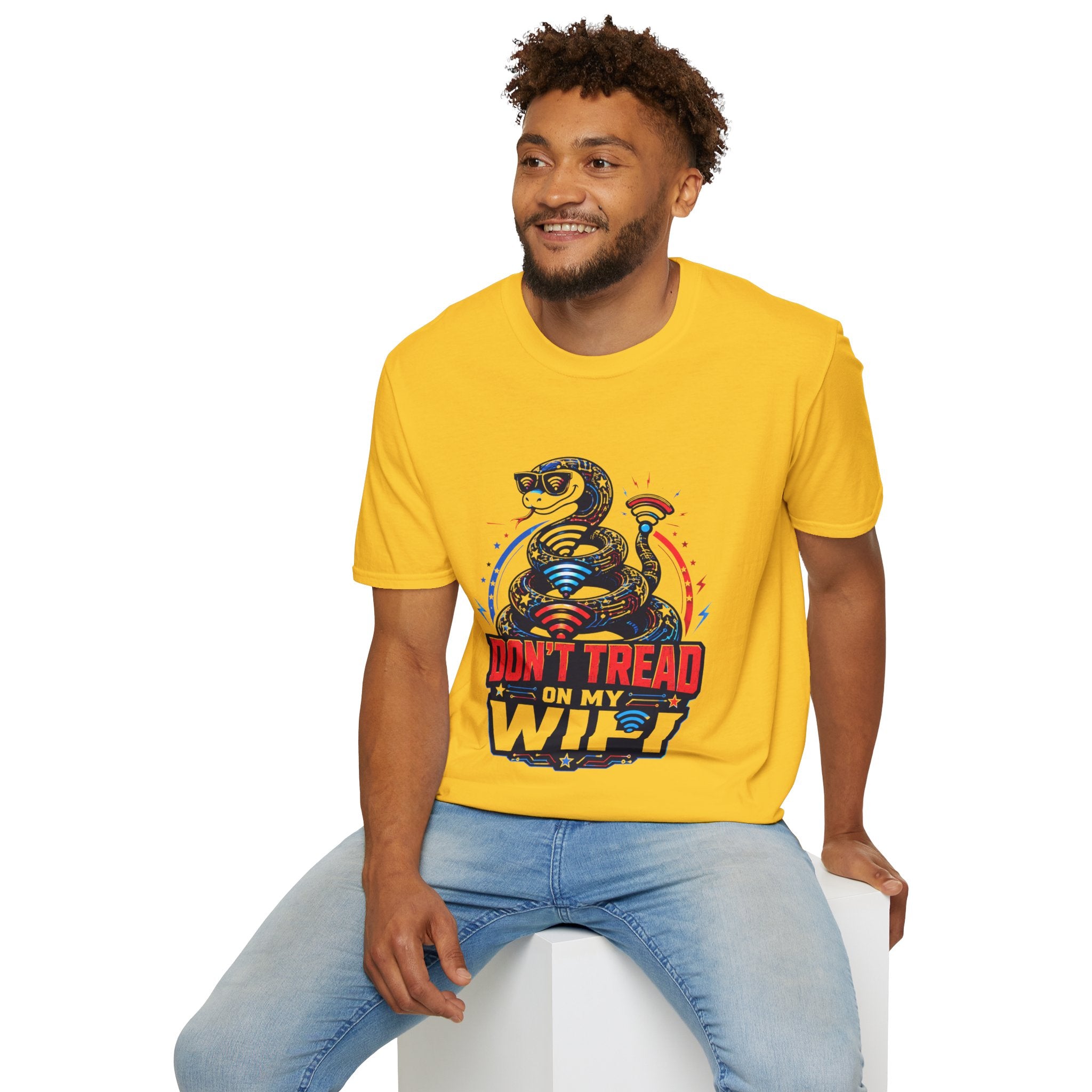 Don’t Tread on My WiFi T-Shirt — Patriotic Gadsden Snake WiFi Tee