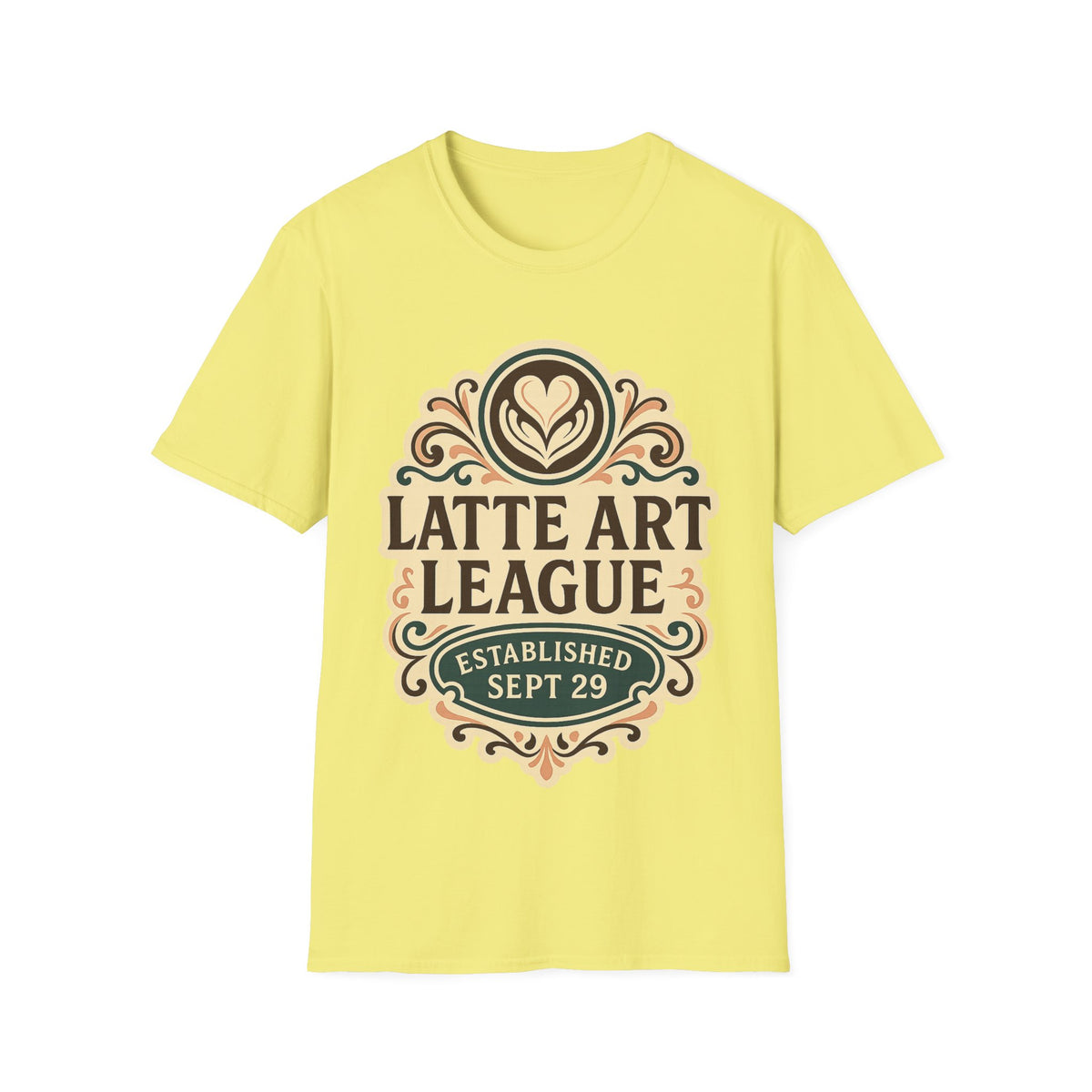 Latte Art League Serving Rituals National Coffee Day Crest T-Shirt - Trending Now - September 2026