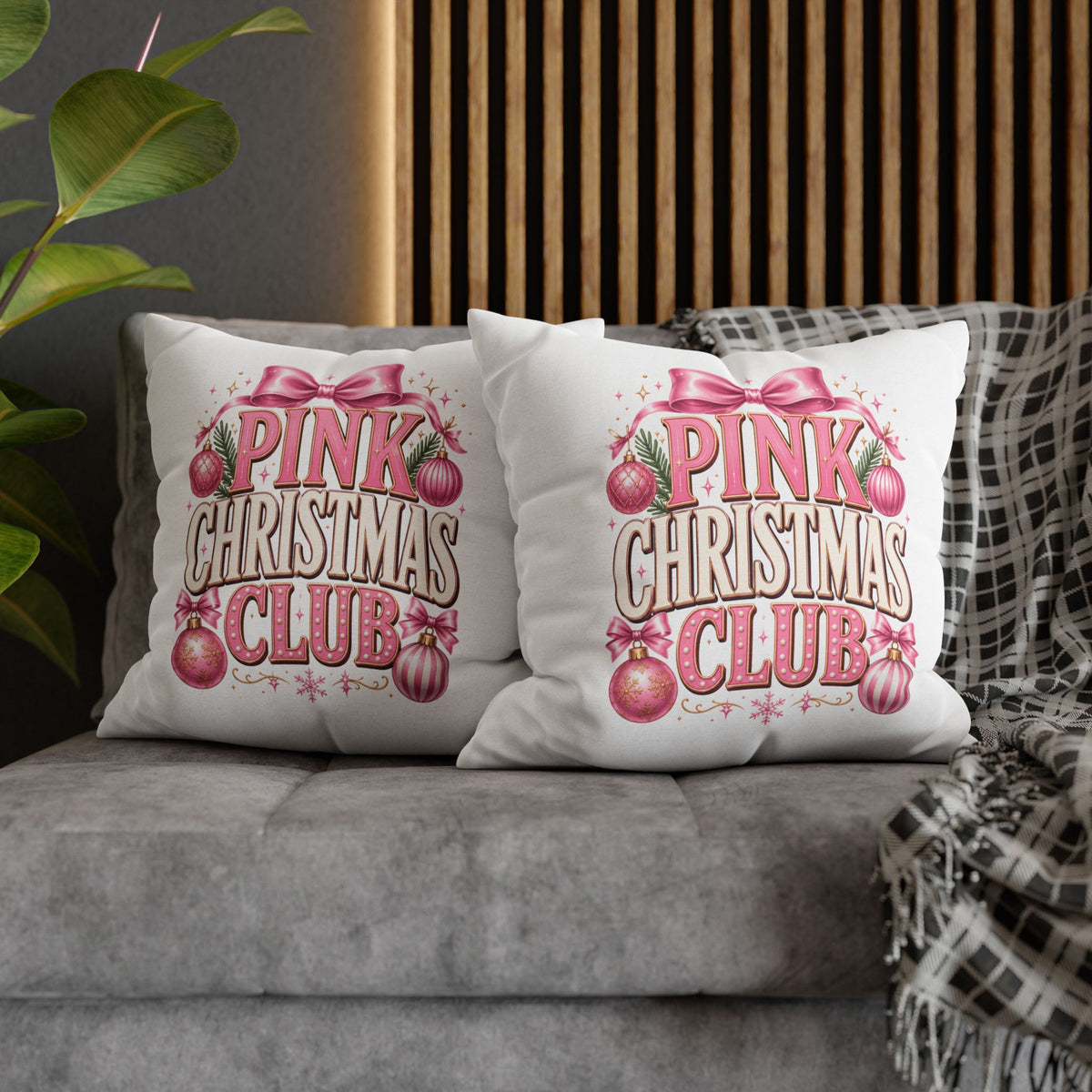Christmas Pink Christmas Club Holiday Pillowcase