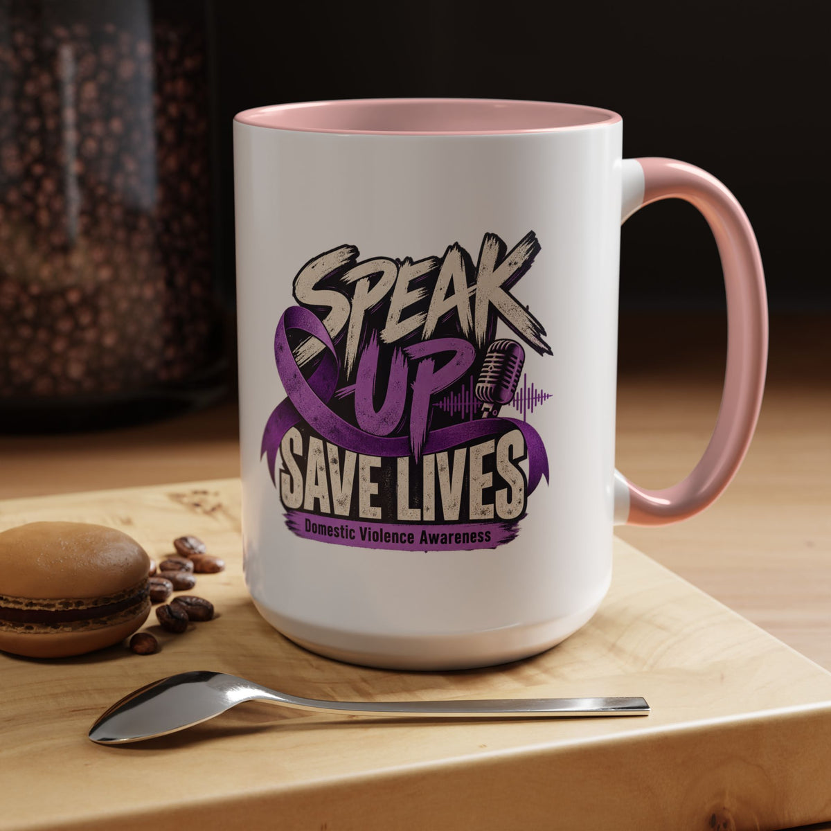 Speak Up Save Lives Domestic Violence Awareness Coffee Mug