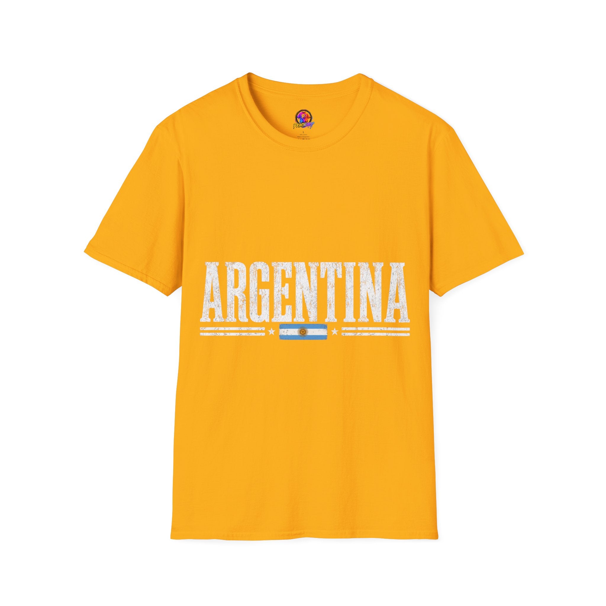 Argentina Graphic T-Shirt — Retro Flag Stripe Football Soccer Tee