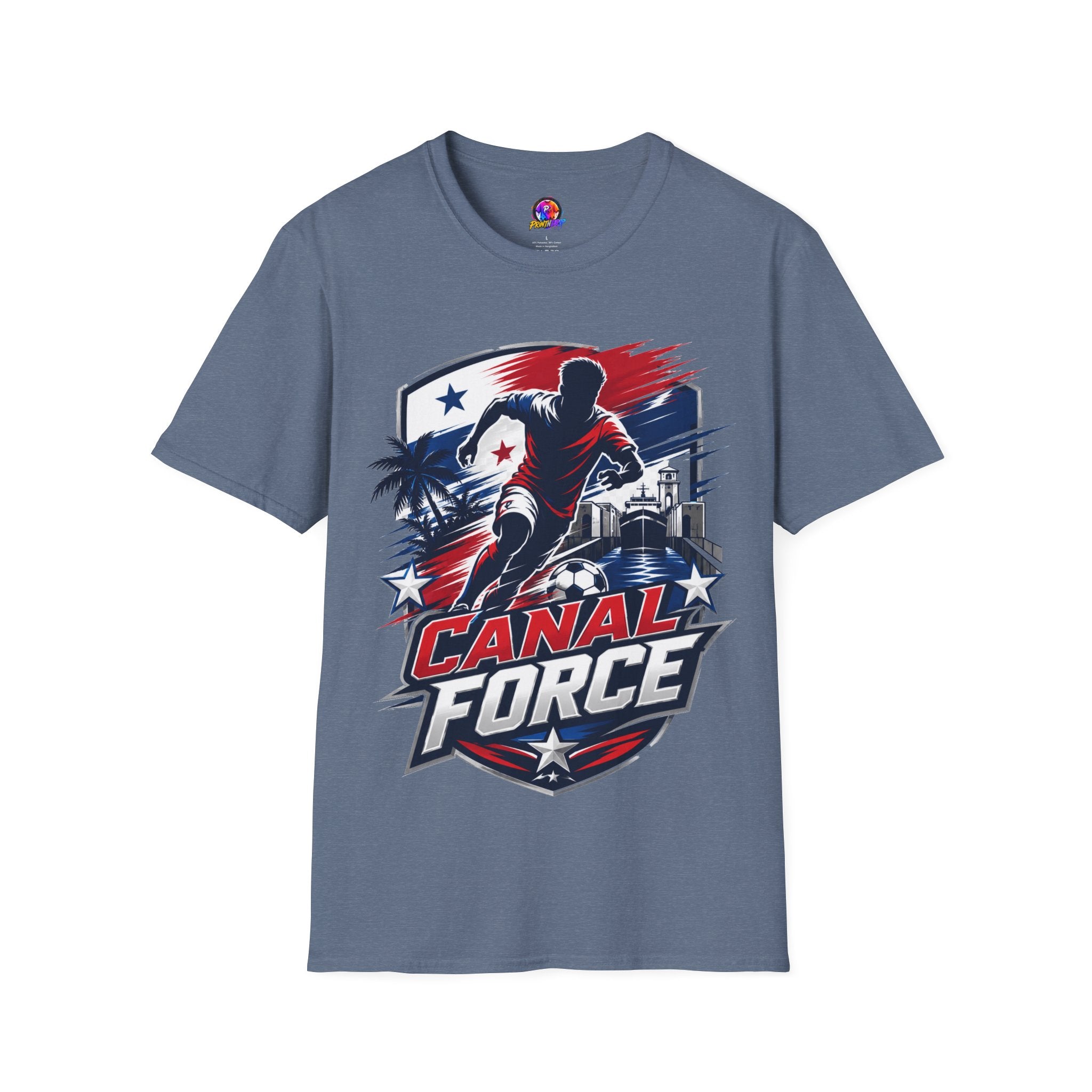 Canal Force Soccer T-Shirt - Patriotic Player Graphic Tee - Panama Shirt